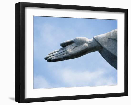 Detail of Hand of Christ the Redeemer Statue Tops Corcovado Mountain-Mark Hannaford-Framed Photographic Print