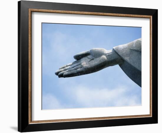 Detail of Hand of Christ the Redeemer Statue Tops Corcovado Mountain-Mark Hannaford-Framed Photographic Print