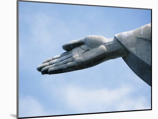 Detail of Hand of Christ the Redeemer Statue Tops Corcovado Mountain-Mark Hannaford-Mounted Photographic Print