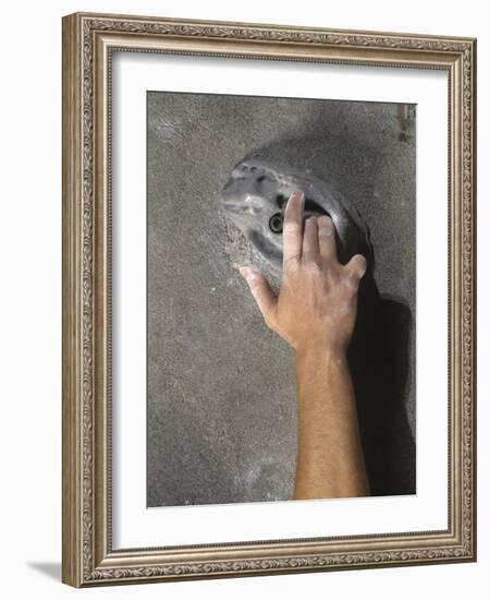 Detail of Hand on Wall Climbing Grip--Framed Photographic Print