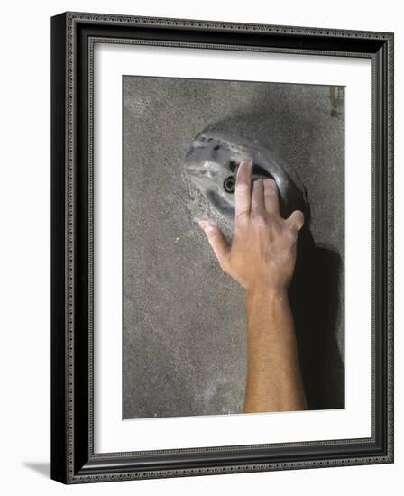 Detail of Hand on Wall Climbing Grip-null-Framed Photographic Print