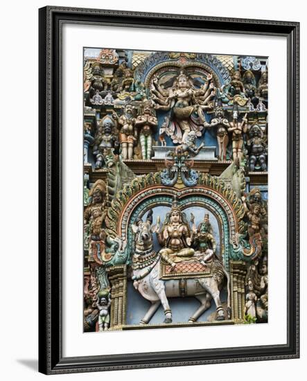 Detail of Hindu Carvings, Sri Meenakshi Sundareshwara Temple, Madurai, Tamil Nadu, India, Asia-Stuart Black-Framed Photographic Print