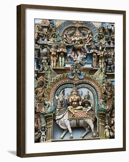 Detail of Hindu Carvings, Sri Meenakshi Sundareshwara Temple, Madurai, Tamil Nadu, India, Asia-Stuart Black-Framed Photographic Print
