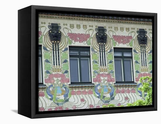 Detail of House Decoration, Secessionist, Otto Wagner, Wienzele Street, Vienna, Austria-Adam Woolfitt-Framed Premier Image Canvas