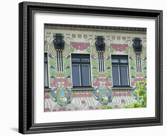 Detail of House Decoration, Secessionist, Otto Wagner, Wienzele Street, Vienna, Austria-Adam Woolfitt-Framed Photographic Print