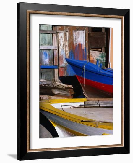 Detail of Hulls of Rinella Fishing Boats, Rinella, Sicily, Italy-Dallas Stribley-Framed Photographic Print