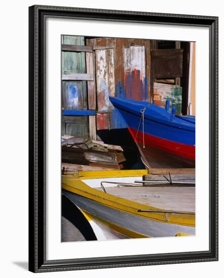 Detail of Hulls of Rinella Fishing Boats, Rinella, Sicily, Italy-Dallas Stribley-Framed Photographic Print