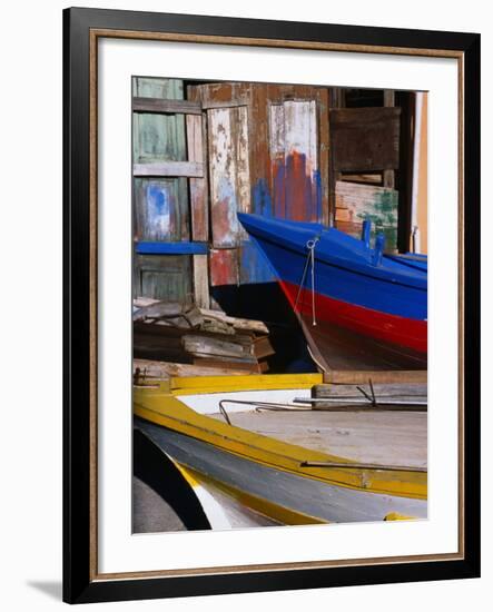 Detail of Hulls of Rinella Fishing Boats, Rinella, Sicily, Italy-Dallas Stribley-Framed Photographic Print