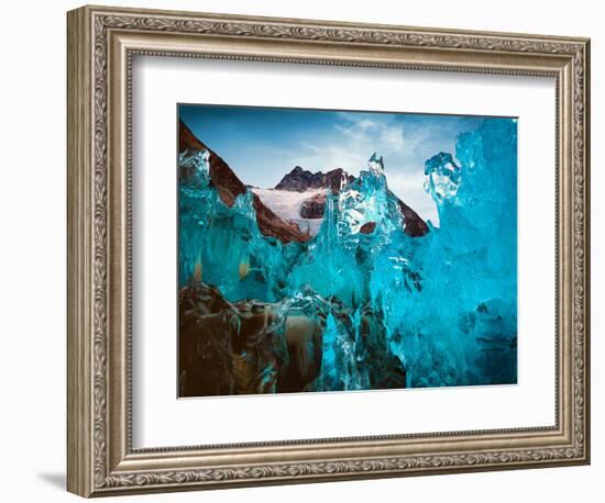 Detail of ice, Tasilak district in Greenland-null-Framed Photographic Print