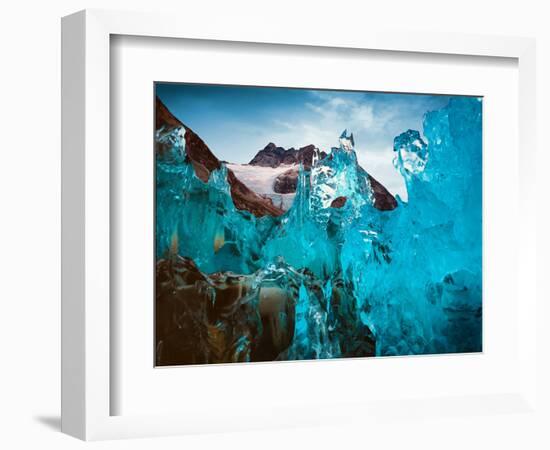 Detail of ice, Tasilak district in Greenland-null-Framed Photographic Print