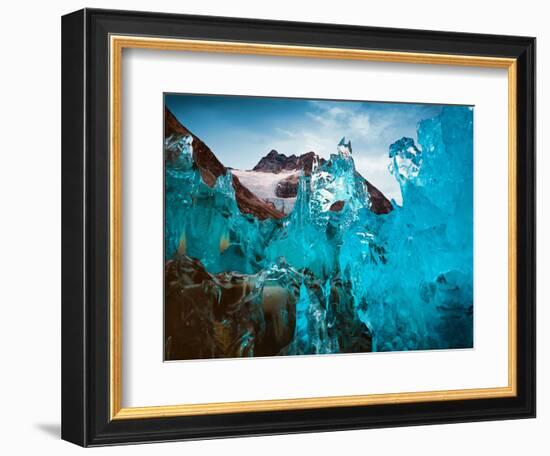 Detail of ice, Tasilak district in Greenland-null-Framed Photographic Print