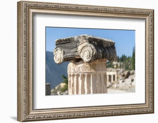 Detail of Ionic column, Delphi, Greece, Europe-Jim Engelbrecht-Framed Photographic Print