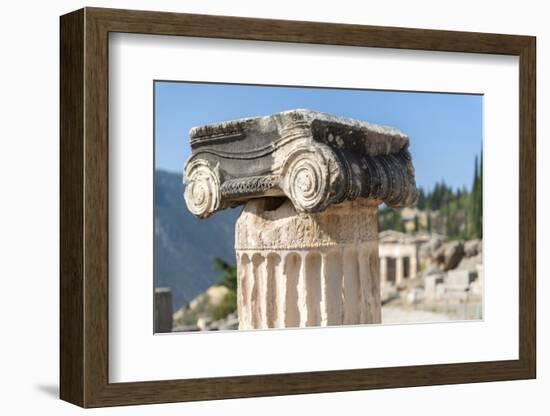 Detail of Ionic column, Delphi, Greece, Europe-Jim Engelbrecht-Framed Photographic Print