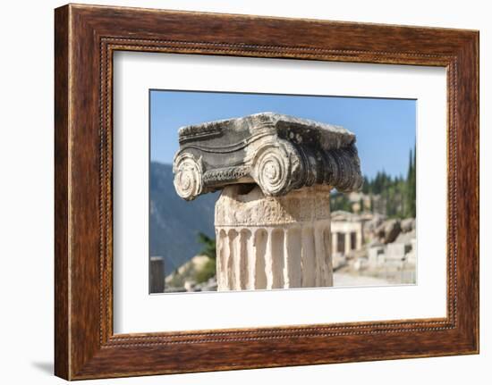 Detail of Ionic column, Delphi, Greece, Europe-Jim Engelbrecht-Framed Photographic Print