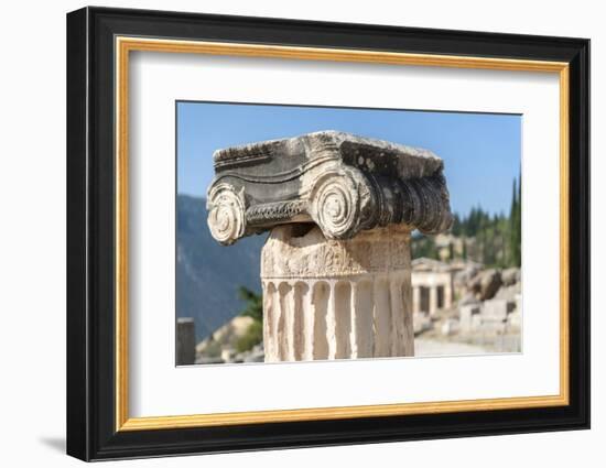 Detail of Ionic column, Delphi, Greece, Europe-Jim Engelbrecht-Framed Photographic Print