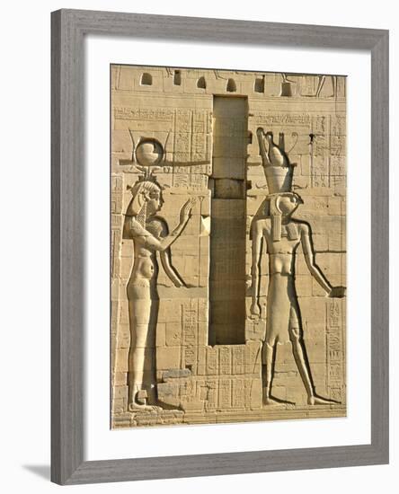 Detail of Isis and Horus from Sculptural Program of the Temple of Isis at Philae-Tibor Bognár-Framed Photographic Print