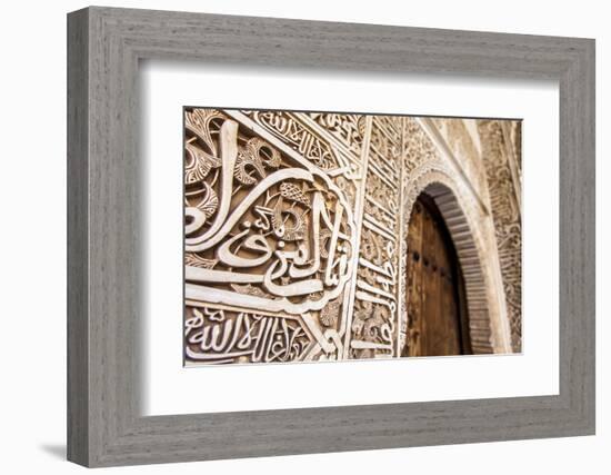 Detail of Islamic (Moorish) Tilework at the Alhambra, Granada, Spain-Carlos Sanchez Pereyra-Framed Photographic Print