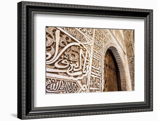 Detail of Islamic (Moorish) Tilework at the Alhambra, Granada, Spain-Carlos Sanchez Pereyra-Framed Photographic Print