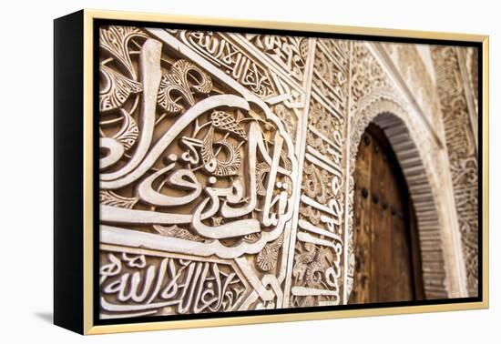 Detail of Islamic (Moorish) Tilework at the Alhambra, Granada, Spain-Carlos Sanchez Pereyra-Framed Premier Image Canvas