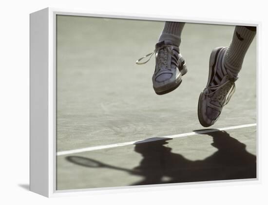 Detail of Ivan Lendl's (USA) Feet During a Serve at the 1987 US Open Tennis Championships-null-Framed Premier Image Canvas