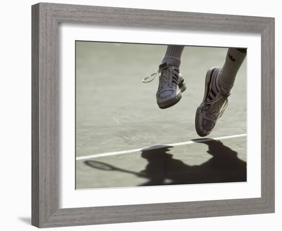 Detail of Ivan Lendl's (USA) Feet During a Serve at the 1987 US Open Tennis Championships-null-Framed Photographic Print