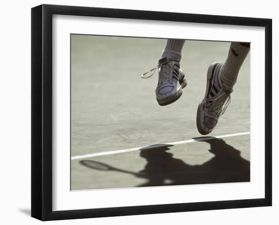 Detail of Ivan Lendl's (USA) Feet During a Serve at the 1987 US Open Tennis Championships-null-Framed Photographic Print