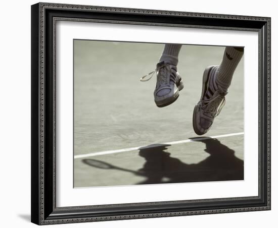 Detail of Ivan Lendl's (USA) Feet During a Serve at the 1987 US Open Tennis Championships-null-Framed Photographic Print