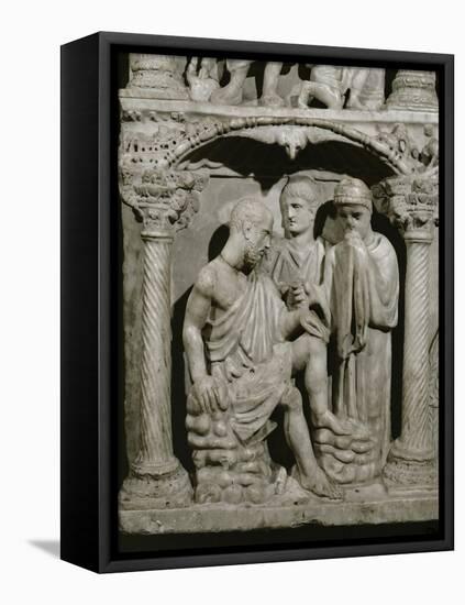 Detail of Job from the Sarcophagus of Junius Bassus-null-Framed Premier Image Canvas