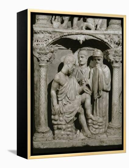Detail of Job from the Sarcophagus of Junius Bassus-null-Framed Premier Image Canvas