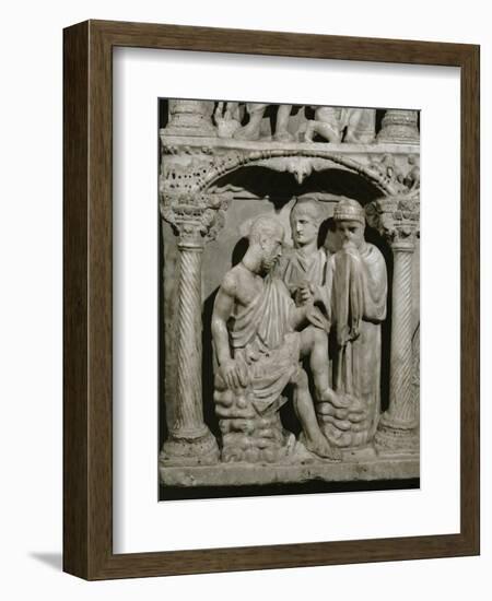 Detail of Job from the Sarcophagus of Junius Bassus-null-Framed Premium Giclee Print