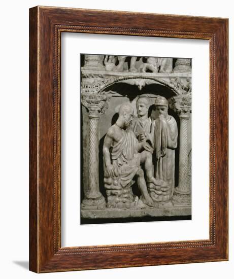 Detail of Job from the Sarcophagus of Junius Bassus-null-Framed Premium Giclee Print