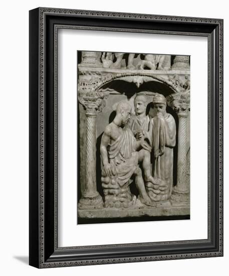 Detail of Job from the Sarcophagus of Junius Bassus-null-Framed Premium Giclee Print