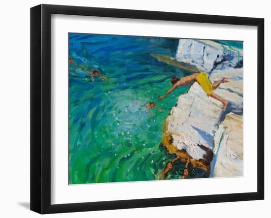 Detail of Jumping into the Sea, Plates, Skiathos, 2015-Andrew Macara-Framed Giclee Print