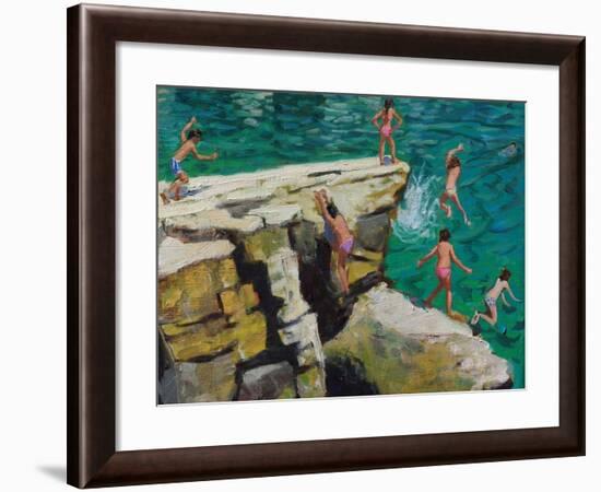 Detail of Jumping into the Sea, Plates, Skiathos, 2015-Andrew Macara-Framed Giclee Print