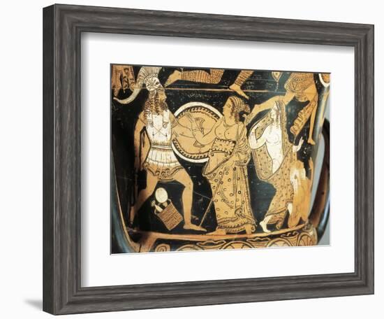 Detail of Krater Depicting Menelaus Faced by Aphrodite as He Reaches Helen-null-Framed Giclee Print