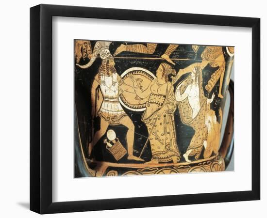 Detail of Krater Depicting Menelaus Faced by Aphrodite as He Reaches Helen-null-Framed Giclee Print