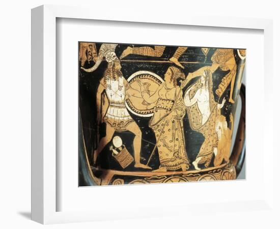 Detail of Krater Depicting Menelaus Faced by Aphrodite as He Reaches Helen-null-Framed Giclee Print