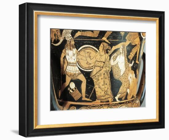 Detail of Krater Depicting Menelaus Faced by Aphrodite as He Reaches Helen-null-Framed Giclee Print