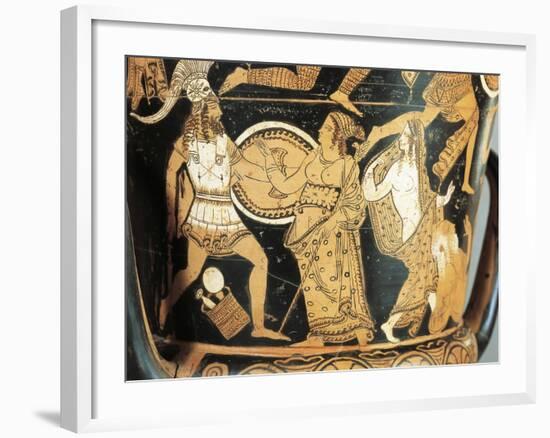 Detail of Krater Depicting Menelaus Faced by Aphrodite as He Reaches Helen-null-Framed Giclee Print