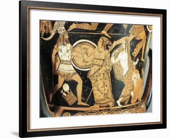 Detail of Krater Depicting Menelaus Faced by Aphrodite as He Reaches Helen-null-Framed Giclee Print