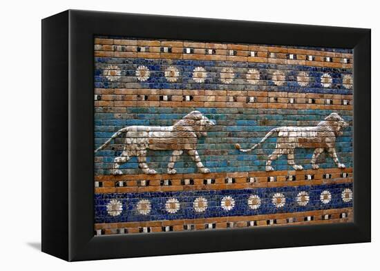 Detail of Lions on Ishtar Gate at Pergamon Museum-null-Framed Premier Image Canvas