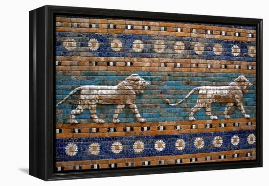 Detail of Lions on Ishtar Gate at Pergamon Museum-null-Framed Premier Image Canvas