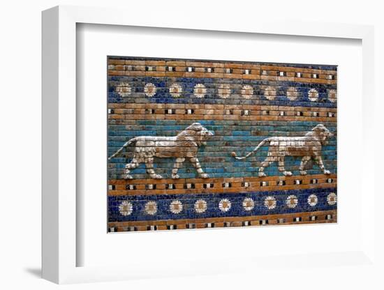 Detail of Lions on Ishtar Gate at Pergamon Museum-null-Framed Photographic Print