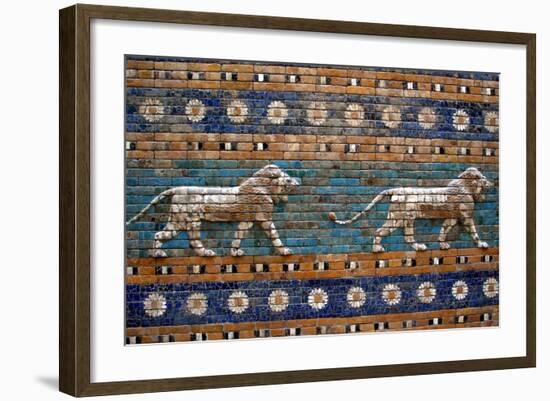 Detail of Lions on Ishtar Gate at Pergamon Museum-null-Framed Photographic Print