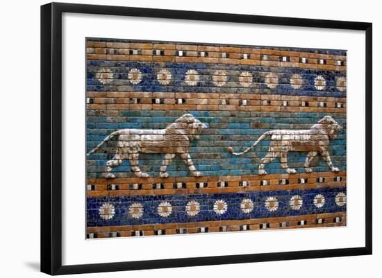 Detail of Lions on Ishtar Gate at Pergamon Museum-null-Framed Photographic Print