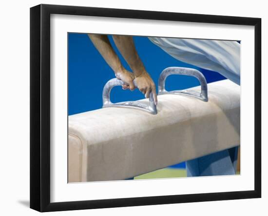 Detail of Male Gymnast Competing on the Pommel Horse, Athens, Greece-Steven Sutton-Framed Photographic Print