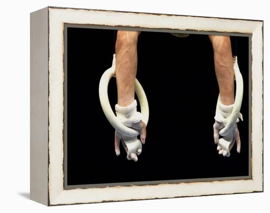 Detail of Male Gymnasts Hands on the Rings-Paul Sutton-Framed Premier Image Canvas