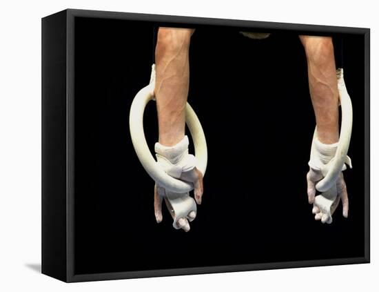 Detail of Male Gymnasts Hands on the Rings-Paul Sutton-Framed Premier Image Canvas