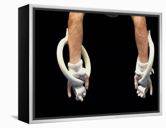 Detail of Male Gymnasts Hands on the Rings-Paul Sutton-Framed Premier Image Canvas