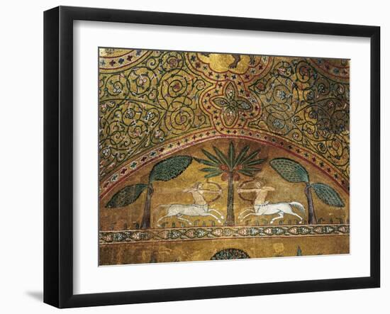 Detail of Mosaics in King Roger's Room, Palace of Normans or Royal Palace of Palermo, Sicily, Italy-null-Framed Giclee Print